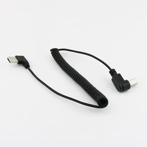 USB 2.0 B Male Right Angle to A Right Angle Male Spiral Coiled Printer Cable 5ft - Picture 1 of 7