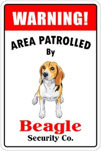 *Aluminum* Warning Area Patrolled By Beagle 8"X12" Metal Novelty Sign - Picture 1 of 2