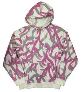 ASAT Hoodie Womens MEDIUM Pink White Antlers Print Read - Picture 1 of 6