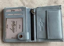 Women's 14 Card Slot Nappal Leather Wallet Ice Blue