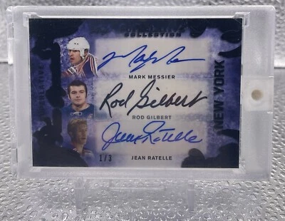 Auto Rangers Team Signed (6) Messier, Esposito, Cashman /3 Encased Leaf Hockey  - Image 1 of 2