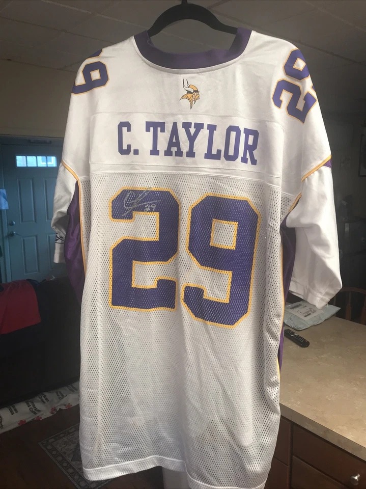 Camiseta autografiada/firmada de los Minnesota Vikings 29 Chester Taylor XXL NFL Foto 1 de 4