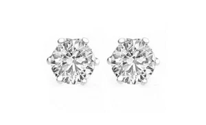 Swarovski Element Earrings 2 Carat T.W. Silver Overlay - Picture 1 of 3