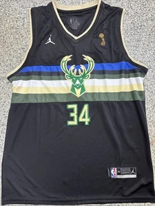 Giannis Antetokounmpo Milwaukee Bucks Size XL 52 Black Dri Fit NBA Jersey - Picture 1 of 8