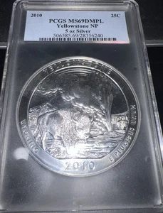 2010 5oz American The Beautiful Yellowstone PCGS 69 DMPL  - Picture 1 of 2