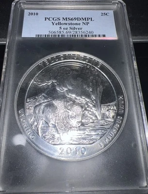 2010 5oz American The Beautiful Yellowstone PCGS 69 DMPL  - Image 1 of 2