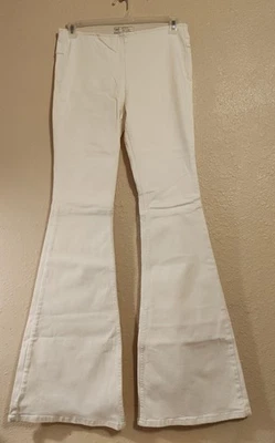 Free People 便士喇叭牛仔裤女式 29 象牙色 中腰弹力 休闲 — 第 1/4 张图片