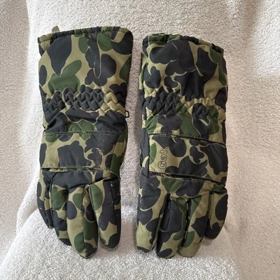 VTG Thinsulate Thermal Insulation Gates Thermolite Camo Cowhide Gloves - Image 1 of 4