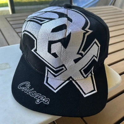 Chicago White Sox The Game Logotipo Grande Personalizado Snapback Sombrero Raro Cúpula Negra Foto 1 de 4