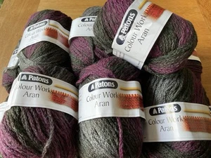 Patons … Colour Works Aran Yarn. 15 x 50gr Balls. Heather Colours. Wool Mix. - Picture 1 of 5