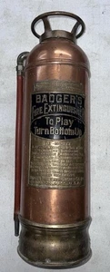 Vintage Badger's Fire Extinguisher Copper Brass TO PLAY Industrial Boston Mass - Picture 1 of 15