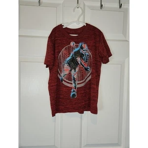 Boy's sz S Red Black Baseball Short Sleeved T Shirt Athletic Tek Gear - Picture 1 of 4