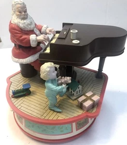 Caja de música de piano de Papá Noel animada de colección movimiento regalos de Navidad leer - Imagen 1 de 9