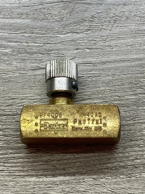 PARKER PF400B 1/4 NPT HYDRAULIC FLOW CONTROL VALVE - NEW OPEN BOX - Image 1 of 3