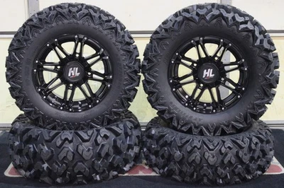 POLARIS SPORTSMAN 850 27" RIP SAW RADIAL ATV TIRE & 14" HL3 BLK WHEEL KIT POL1CA - Image 1 of 4