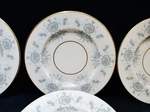 7 VTG~Bread Plates Blue & Gray Floral Caprice by CASTLETON~USA~6 1/4"~All Good - Picture 1 of 12