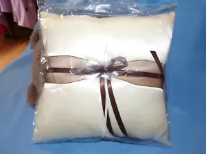 NEW Brown & Ivory CHIFFON RING PILLOW #122408 11" x 11" B719 - Picture 1 of 4