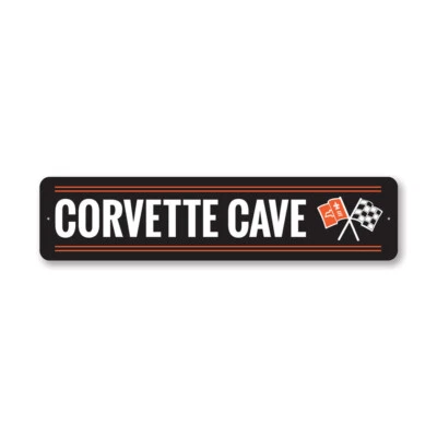 Placa de metal Corvette Cave Chevy Chevrolet carro automotivo homem caverna esportes - Imagem 1 de 4