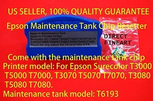 Epson serbatoio manutenzione inchiostro chip resetter T619300 T3000 F6070 T7270 T3270 T5270 - Foto 1 di 3