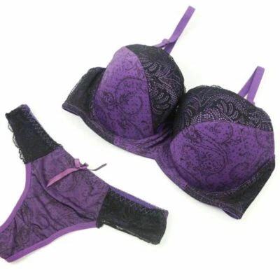 Mujeres Sexy Encaje Floral Push Up Acolchado Sujetador Conjuntos Tanga Bragas 3246840B C D Dd E Foto 1 de 4