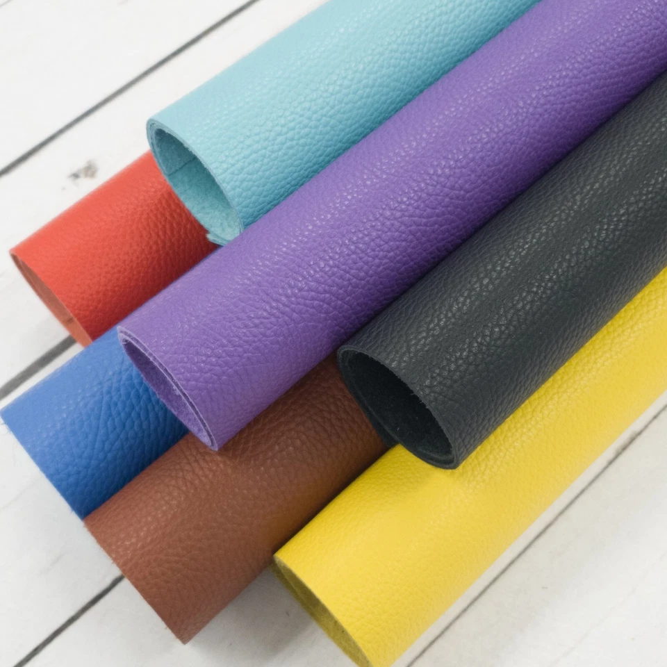 Various Solid Color Leather Sheets Grainy Pebbled Texture Vibrant Bright - Image 1 of 1