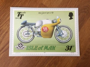 1907 TT 1987 Moto Guzzi 500cc V8 Isle of Man TT Races Promo Postcard - Picture 1 of 2