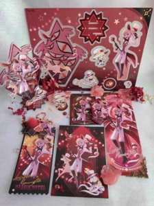 Hazbin Hotel Lucifer Acrylic Keychain Stand Figure Badge Laser Ticket Set Anime - Picture 1 of 1