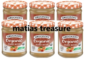 Smucker's Organic Natural Chunky Peanut Butter, 16 oz, pack of 6 - Picture 1 of 2