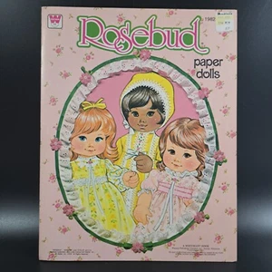 Libro de muñecas de papel vintage ROSEBUD Whitman c1978 completo sin cortar #1982 - Imagen 1 de 8