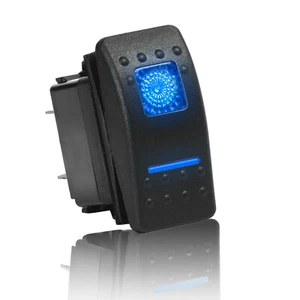 Blue Illuminated LED Rocker Switch 12V 20A 5-pin Toggle Switch Car Boat ATV - Foto 1 di 5
