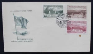 SC75 CZECHOSLOVAKIA 1951 FDC Recreation centres - inscription ROH - Picture 1 of 2