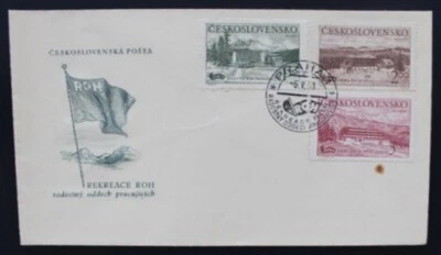 SC75 CZECHOSLOVAKIA 1951 FDC Recreation centres - inscription ROH - Image 1 of 2