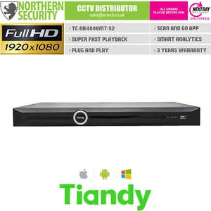 GRABADORA DE VIDEO TIANDY 20 CANALES FULL HD 1080P 6MP VCA P2P ONVIF NVR IP CCTV - Imagen 1 de 3