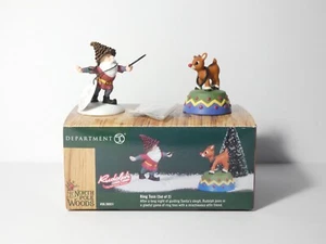 DEPARTAMENTO 56 POLO NORTE MADERA ANILLO LANZAMIENTO SANTA Y RUDOLFO JUEGO DE 2 #56931 - Imagen 1 de 15