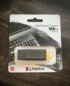 128GB Kingston Technology DataTraveler Exodia USB3.2 Type A Flash Drive - Black - Picture 1 of 1
