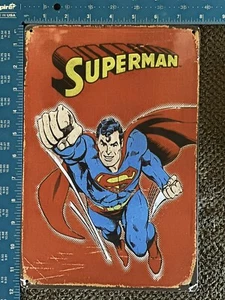 Superman Comic Super Hero Distressed Retro Vintage Style Metal Tin Sign - Picture 1 of 1