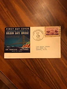 FIRST DAY COVER COMMEMORATING THE OPENING OF THE GOLDEN GATE BRIDGE  1937 - Picture 1 of 2