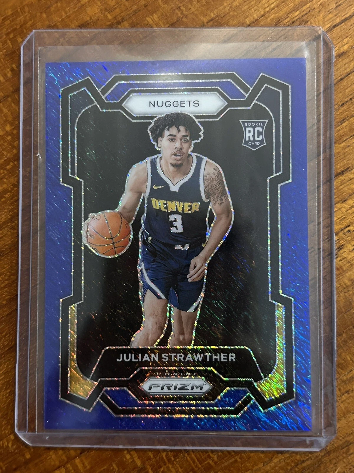 JULIAN STRAWTHER 2023-24 PANINI PRIZM No. 133 ROOKIE BLUE SHIMMER RC 25 /35