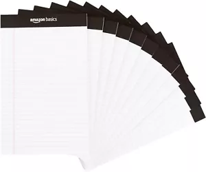 Narrow Ruled Lined Writing Note Pad, 5 Inch X 8 Inch, White, 12 Count (12 Pack o - Picture 1 of 7
