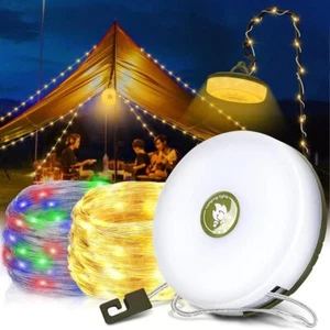 LED Camping Lichterkette Aufrollbar Magnet Wasserdichte Tragbare FairyLights 10m - Bild 1 von 16