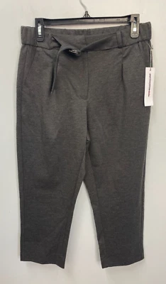 Liz Claiborne Gray Ponte Mid Rise Straight Belted Trouser Women's Sz 6P Petite - Image 1 of 4