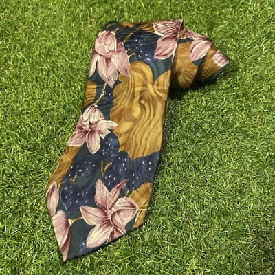 Corbata Don Loper Beverly Hills 100 % seda italiana para hombre rosa floral abstracta L ~ Foto 1 de 4