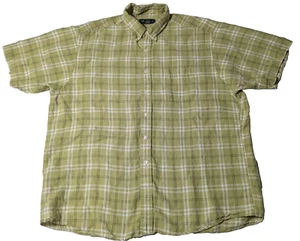 Brooks Brothers IRISH LINEN Green Plaid Button-Up Shirt - Men XL - Picture 1 of 14