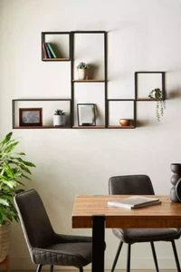 Next Set of 5 Dark Bronx Wall Shelves RRP £130 Brand New - Picture 1 of 5
