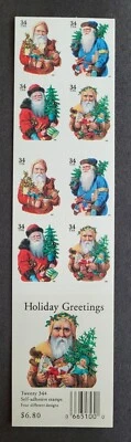 Christmas Santas Booklet of 20 USA 34c stamps - MNH SC 3537 - 3540 - Image 1 of 2