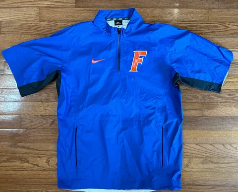 RARE Nike University Of Florida Gators Storm fit Baseball Cage Jacket Adult Sz S Cover