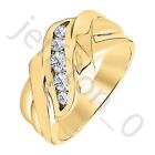 0.60 ctw Simulated Diamond 14k Yellow Gold Over Twisted Shank 5-Stone Men's Ring