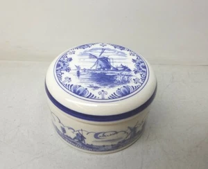 Dutchceramics Delft Blue Ceramic Trinket Box Dish Handmade In Holland Retired - Picture 1 of 7