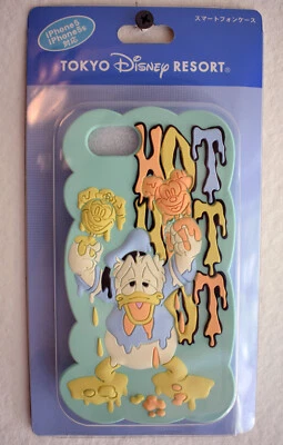 Tokyo Disney iPhone 5 Funda Silicona Pato Donald "LO ÚLTIMO CALIENTE" RARA COLECCIONABLE Foto 1 de 4