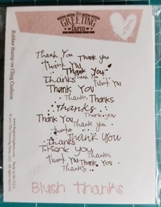 the greeting farm Rubber stamps-"  THANKS " NEW.lots Of Wors Background   B12 - Picture 1 of 2
